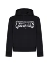 Dsquared2 Black Hoodie With Graffiti Logo Print In Cotton Man In Black