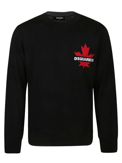 Dsquared2 Logo Intarsia In Black