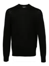 Dsquared2 Crewneck Wool Knit Sweater In Black