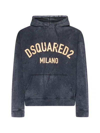 Dsquared2 Sweater In Charcoal-orange