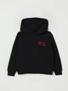 Dsquared2 Felpa Con Cappuccio E Logo Beads In Black