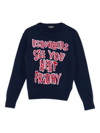DSQUARED2 SWEATER DSQUARED2 KIDS COLOR BLUE,H47114009