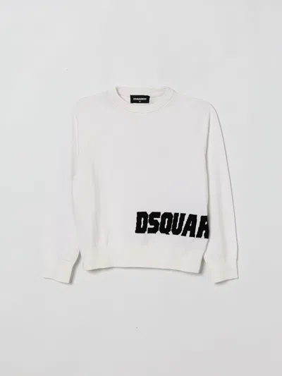 Dsquared2 Kids' セーター  ボーイ カラー ホワイト In Brown