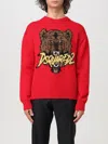 Dsquared2 Crewneck Embroidered Graphic Design Sweater In Black 1