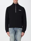 Dsquared2 Black High Neck Sweatshirt With Lettering Logo On The Front In Cotton Man In Black