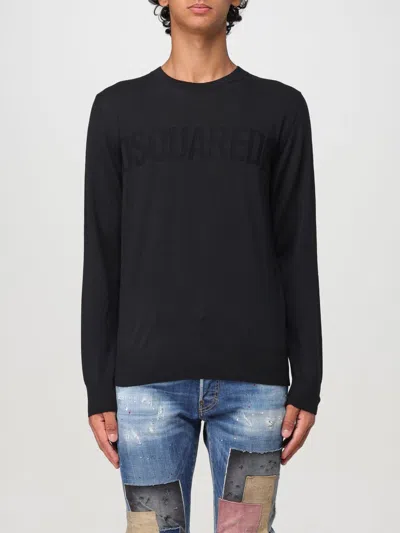 Dsquared2 Logo-print Crew-neck Jumper In Schwarz