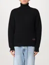 Dsquared2 Navy Blue Turtleneck Sweater In Wool In Schwarz