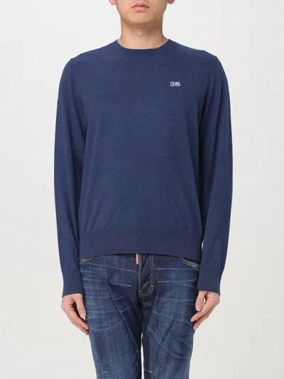 Dsquared2 Cotton Crewneck Jumper In Navy