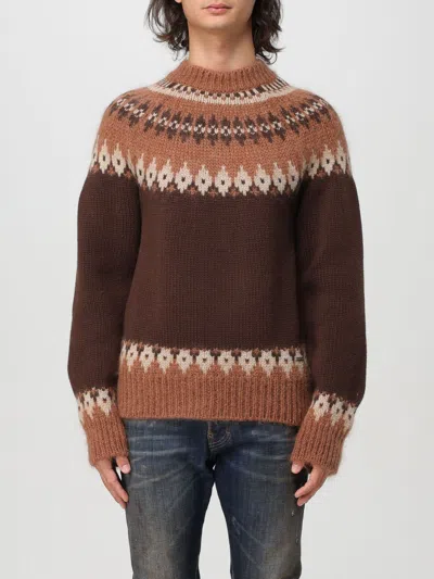 DSQUARED2 SWEATER DSQUARED2 MEN COLOR BROWN,F89601032
