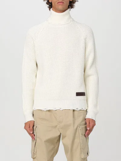 Dsquared2 Turtleneck Distressed Jumper In White