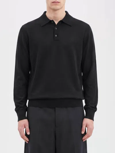 Dsquared2 Dsquared D2 Upside Down Long Sleeves Polo In Black