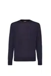 Dsquared2 Crewneck Wool Knit Sweater In Navy Blue