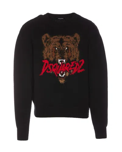 Dsquared2 Black Wool Blend Sweater