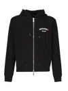 Dsquared2 Black Sweatshirt With Hood And Zip And Logo Detail On The Front In Cotton Man In Black