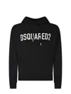 Dsquared2 Logo Cotton Hoodie In Black