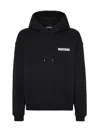 Dsquared2 Hooded Long Sleeve Cotton Sweatshirt In Black