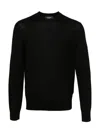 Dsquared2 Lightweight Blue Knit Sweatshirt With Crew Neckline And Logo Detail In Black