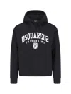 Dsquared2 University Logo Cotton Jersey Hoodie In Black