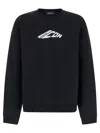 Dsquared2 'new Icon' Black Crewneck Sweatshirt With Logo Print On The Front In Cotton Blend Man In Black