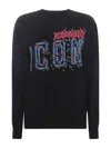 Dsquared2 Intarsia-logo Fine-knit Jumper In Black
