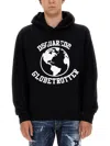 Dsquared2 Globetrotter Logo-print Hoodie In Black