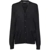 Dsquared2 Virgin Wool Cardigan In Black