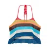 Dsquared2 Summer Lovers Halterneck Cropped Knit Top In Blue