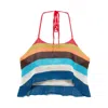 Dsquared2 Summer Lovers Halterneck Cropped Knit Top In Blue