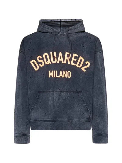 Dsquared2 Sweaters In Charcoal-orange