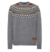 Dsquared2 Wool Sweater With Geometric Pattern In Gray