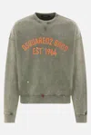Dsquared2 Relaxed Fit Crew Neck Sweater With Distressed Detailing In Green