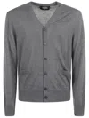 Dsquared2 Logo Embroidered Knitted Cardigan In Gray