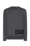 Dsquared2 Ribbed Crew Neck Sweaters With Long Sleeves In Grey