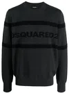 Dsquared2 Intarsia-logo Crew-neck Jumper In Grey