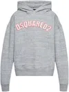 Dsquared2 Relaxed Fit Grey Hoodie With Front Kangaroo Pocket In Multicolor