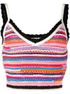 Dsquared2 Cropped Sleeveless Knit Vest With Stripes In Multicolor