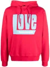 Dsquared2 Logo-print Drawstring Hood Hoodie In Red