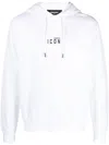 Dsquared2 Logo Print Drawstring Hoodie In White