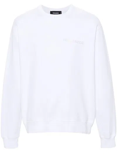 Dsquared2 Logo-print Cotton Hoodie In White