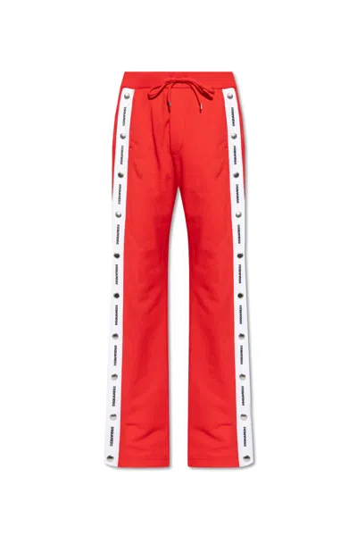 Dsquared2 Sweatpants With Logo In Rosso