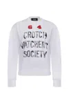 Dsquared2 Long-sleeved Crewneck Sweatshirt In White