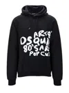 Dsquared2 D2 Pop 80s Cool Fit Hoodie Sweatshirt In Black