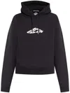Dsquared2 D2 Logo Printed Drawstring Hoodie In Black