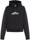 Dsquared2 D2 Logo Printed Drawstring Hoodie In Black