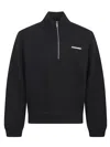 Dsquared2 Black High Neck Sweatshirt With Lettering Logo On The Front In Cotton Man In Black