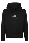 Dsquared2 Relaxed Fit Black Hoodie With Graphic Text And Kangaroo Pocket In Black