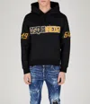 Dsquared2 Cotton Hoodie With Embossed Logo In Black