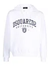 Dsquared2 University Print Drawstring Hoodie In Blanco