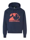 Dsquared2 Cool Fit Hoodie Sweatshirt With Logo Print In Blue