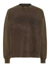 Dsquared2 Logo Printed Crewneck Distressed Sweatshirt In Brown